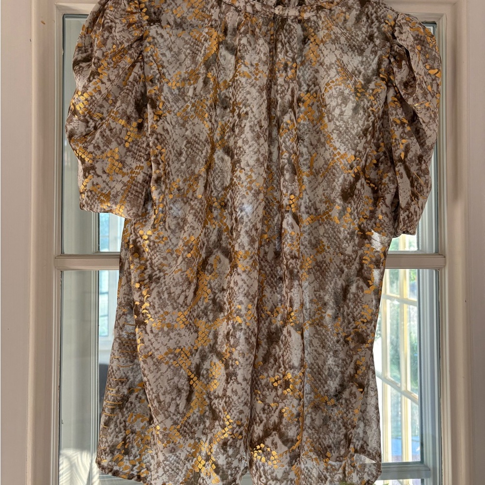 THML Snake Print Blouse with Gold Accents - Picture 2 of 2
